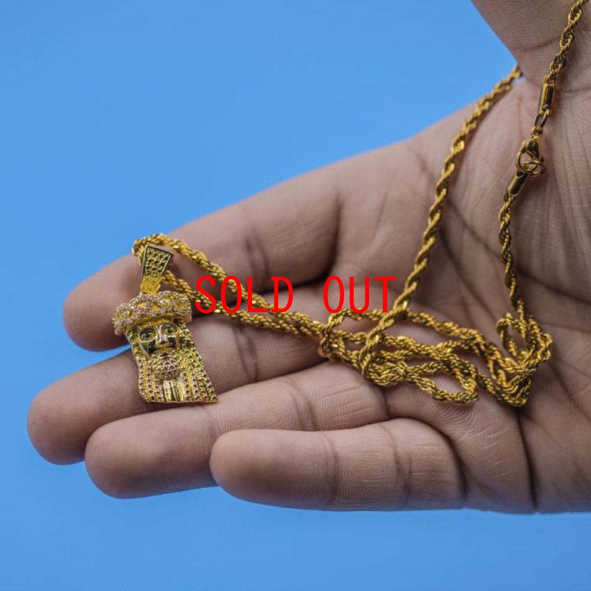 画像1: Mini Jesus Rope Chain Necklace ネックレス ジーザス ロープ チェーン ネックレス (1)