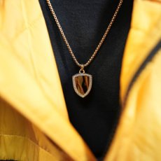 画像4: Tiger Eye Shield Necklace タイガー アイ チェーン ネックレス (4)