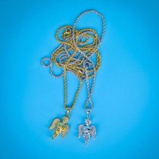 画像1: Angel Piece Rope Chain Necklace エンジェル ピース チェーン ネックレス (1)