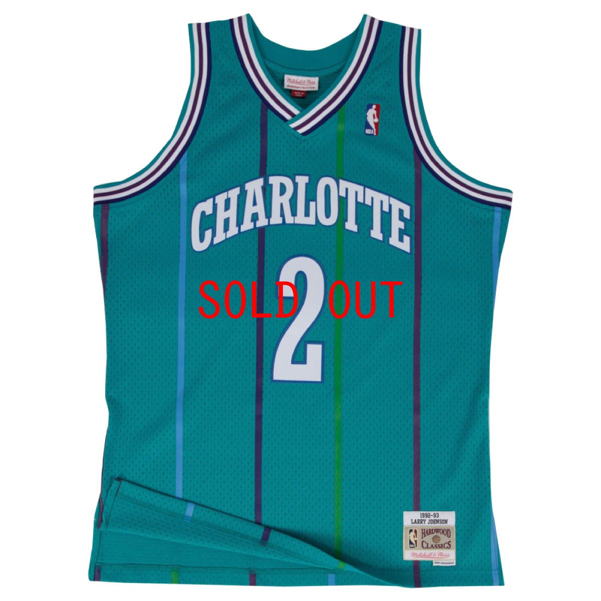 画像2: Charlotte Hornets NBA swing man Road Jersey 92 Larry Johnson シャーロット ホーネッツ ラリー ジョンソン スイングマン ジャージ バスケットボール ゲーム シャツ (2)