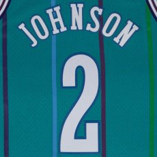 画像6: Charlotte Hornets NBA swing man Road Jersey 92 Larry Johnson シャーロット ホーネッツ ラリー ジョンソン スイングマン ジャージ バスケットボール ゲーム シャツ (6)