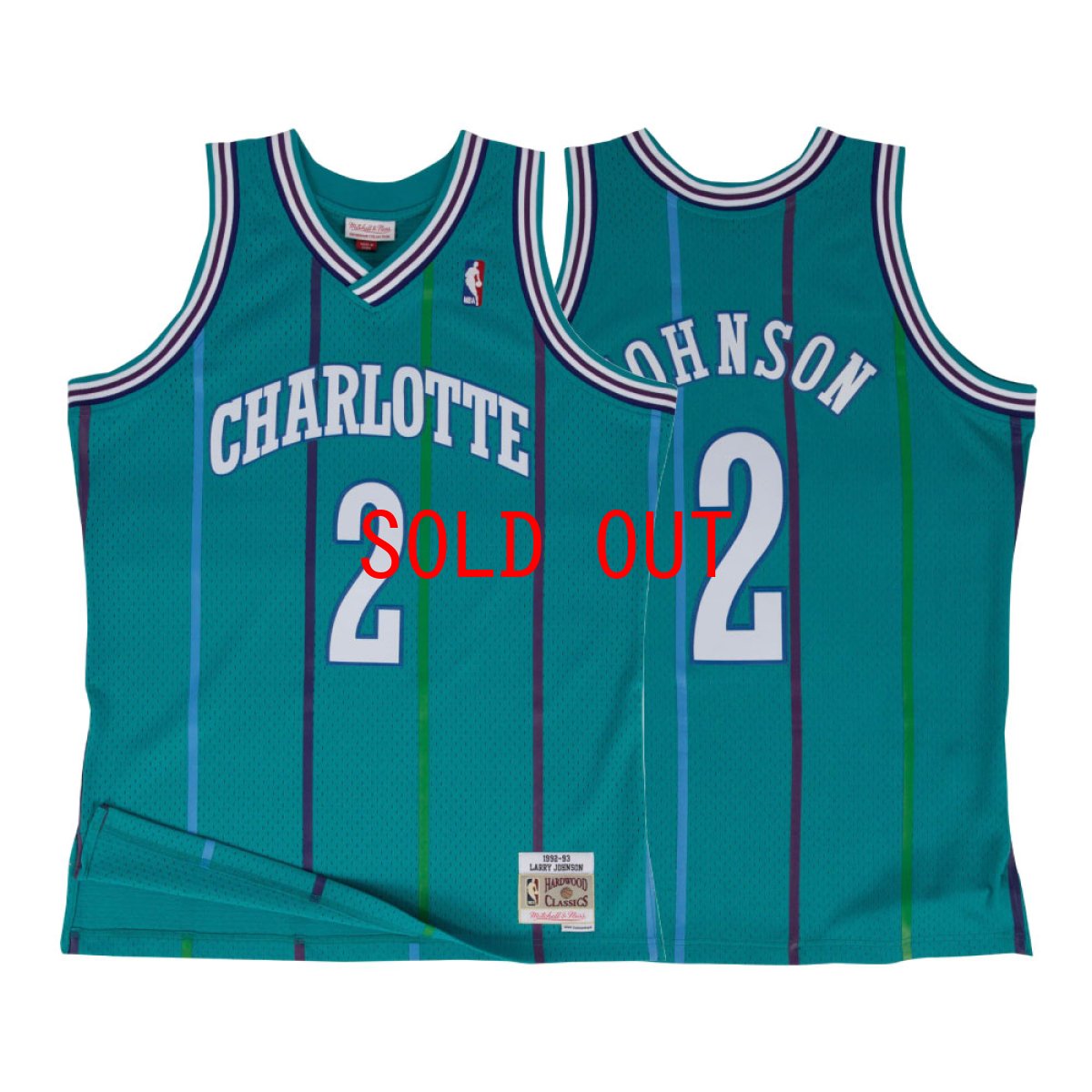 画像1: Charlotte Hornets NBA swing man Road Jersey 92 Larry Johnson シャーロット ホーネッツ ラリー ジョンソン スイングマン ジャージ バスケットボール ゲーム シャツ (1)