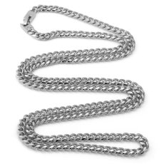 画像2: 5mm Miami Cuban Chain Necklace マイアミ キューバン カーブ ホワイト ゴールド チェーン ネックレス (2)