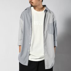 画像1: Mixed Stripe L/S Big Shirt ストライプ ビッグ 長袖 シャツ (1)