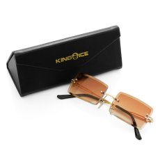 画像4: Rectangle Square Sunglasses スクエア サングラス クラシック フレーム カラー レンズ Gold Brown (4)