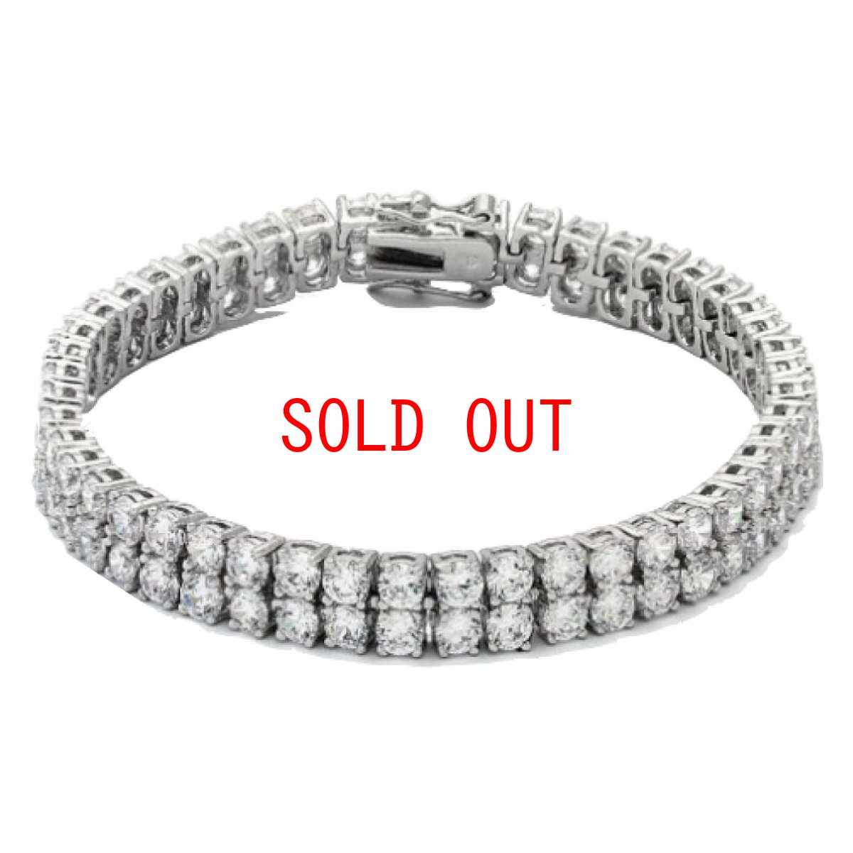 画像2:  Dual 8mm Double Row Tennis Bracelet テニス チェーン ダブル ブレスレット (2)