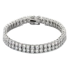 画像2:  Dual 8mm Double Row Tennis Bracelet テニス チェーン ダブル ブレスレット (2)