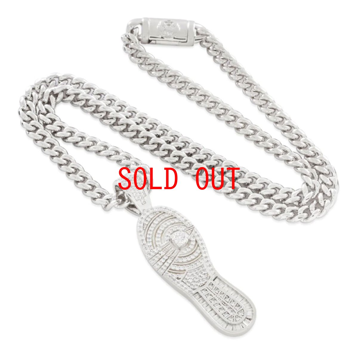 画像3: Solely Grail Necklace Miami Cuban Chain スニーカー ソール ロゴ ネックレス (3)