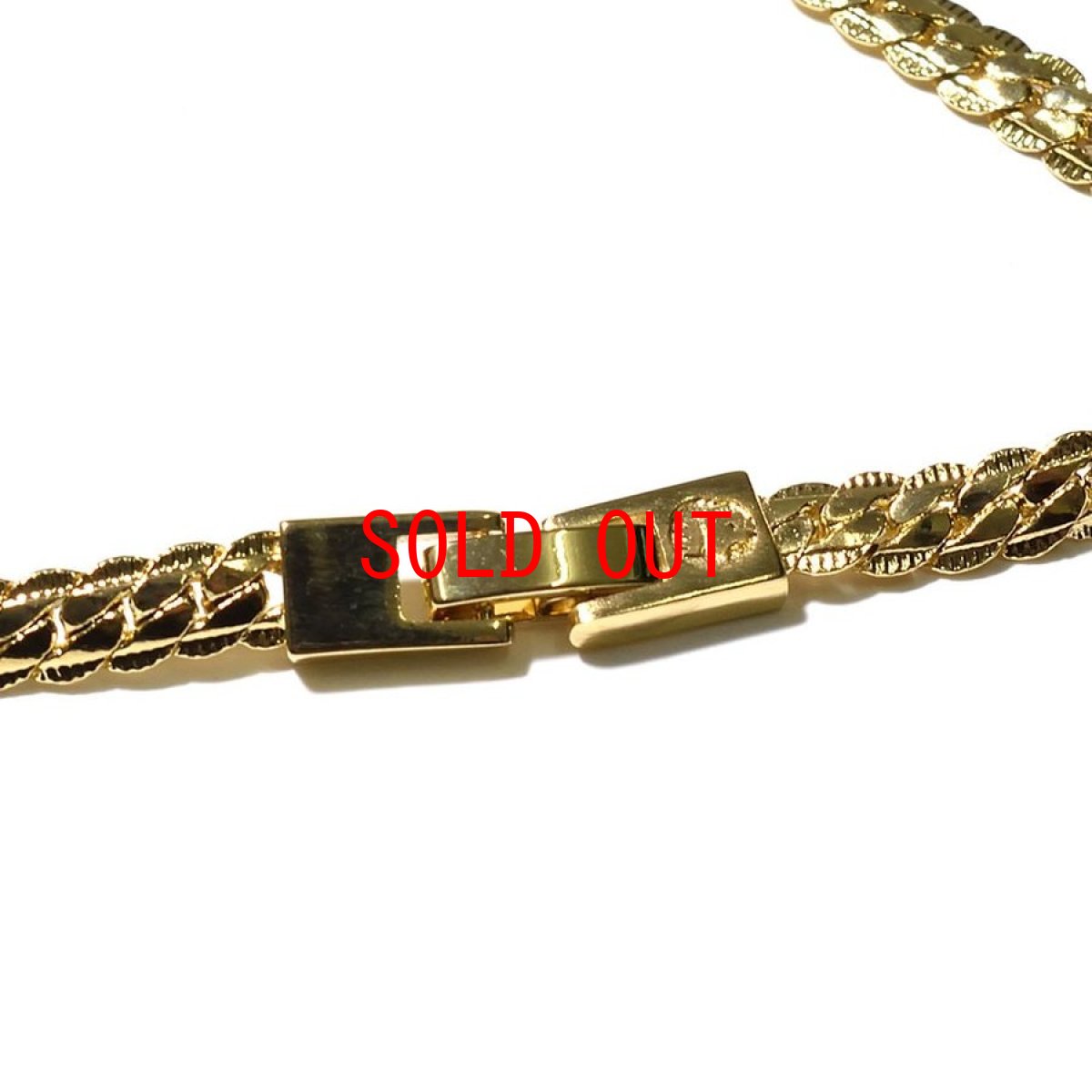 画像1: 14K Gold Moon Cut Cuban Chain Necklace ゴールド ムーン カット キューバン ネックレス (1)