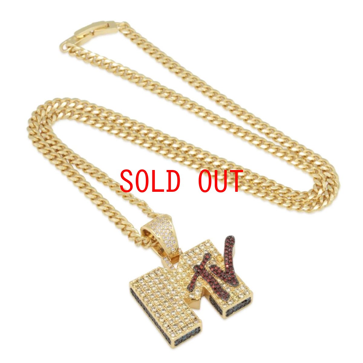 画像4: × MTV Iced Classic Logo Necklace Miami Cuban Chain エムティービー ロゴ ネックレス (4)