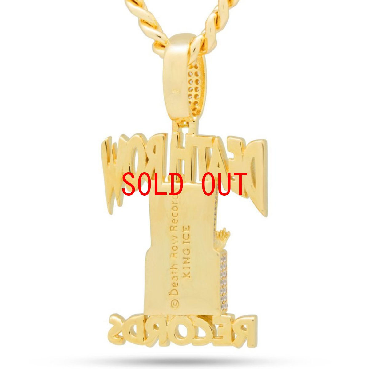 画像3: × Death Row Records Iced Classic Logo Necklace Miami Cuban Chain デスロウ チェーン ネックレス (3)