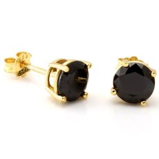 画像1: 925 Sterling Silver Round Stud Earrings Pearce ONYX Black シルバー ピアス オニキス ブラック ピアス  (1)