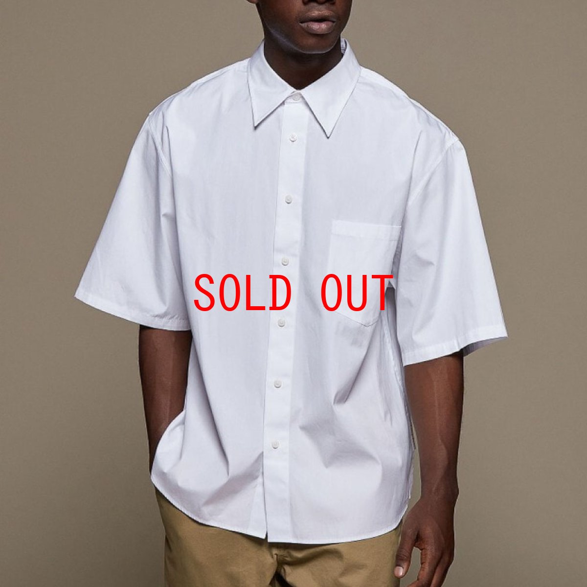 画像1: Oversized S/S Solid Cotton Poplin Shirt オーバーサイズ ソリッド コットン シャツ (1)