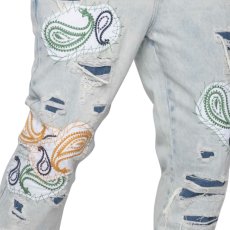 画像11: Punk Paisley Patchwork Flare Denim Pants ペイズリー パッチワーク カスタム デニム フレア パンツ (11)