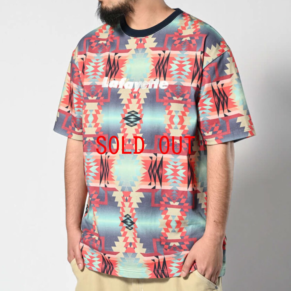 画像4: Navajo Native Pattern Lafayette Logo Tee ナバホ ネイティブ ロゴ 半袖 Tシャツ (4)