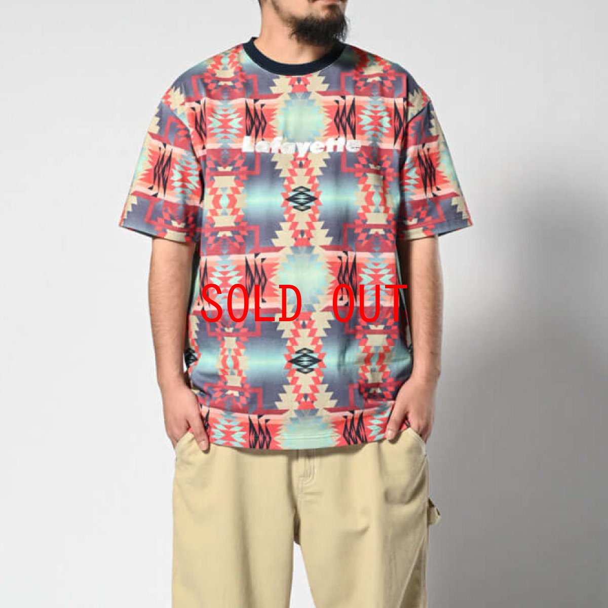 画像6: Navajo Native Pattern Lafayette Logo Tee ナバホ ネイティブ ロゴ 半袖 Tシャツ (6)