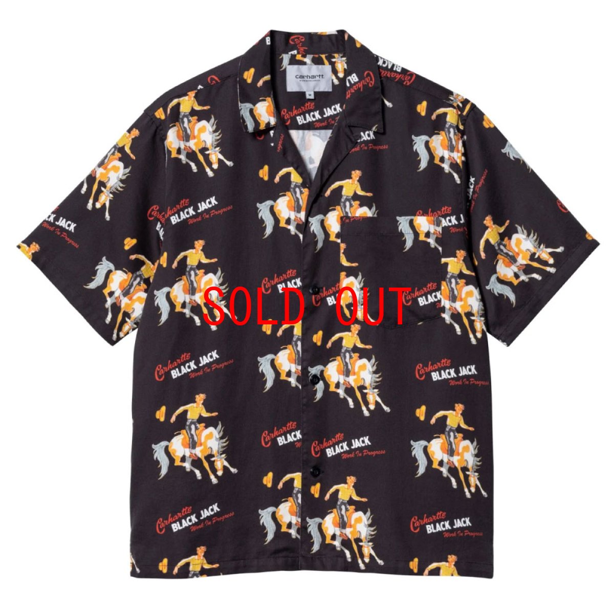 画像2: Blackjack S/S Allover Shirt ブラックジャック 半袖 総柄 開襟 シャツ (2)