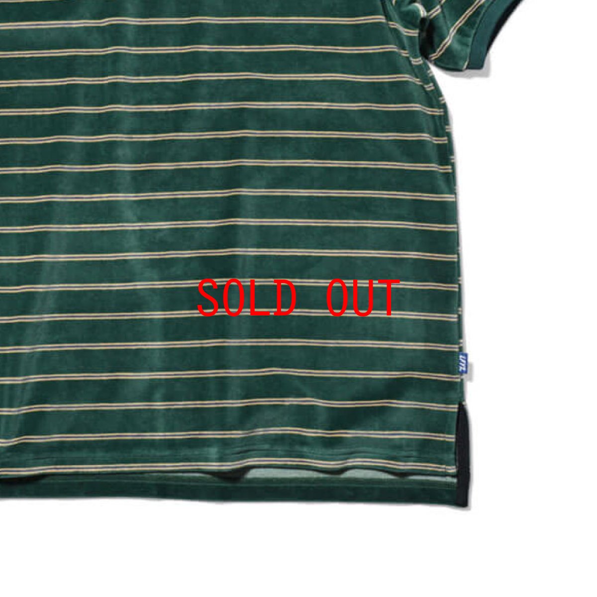 画像5: Half Zip Velour S/S Big Shirt GRN 半袖 ハーフ ボーダー ジップ ポロ シャツ (5)