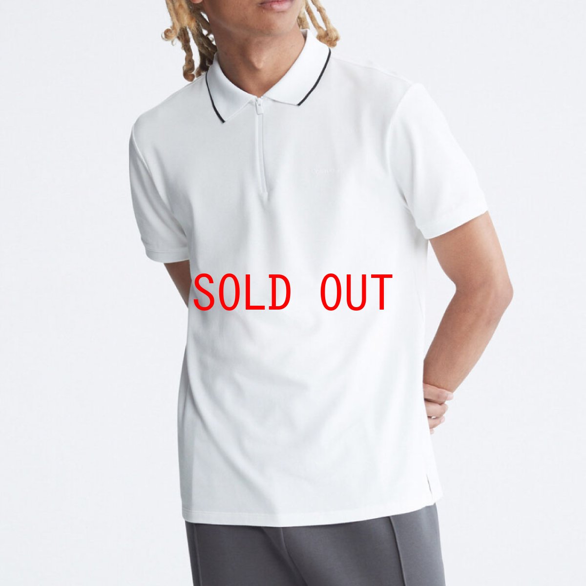 画像8: Half Zip S/S Move Polo Shirt WHT ハーフジップ 半袖 ポロ シャツ (8)