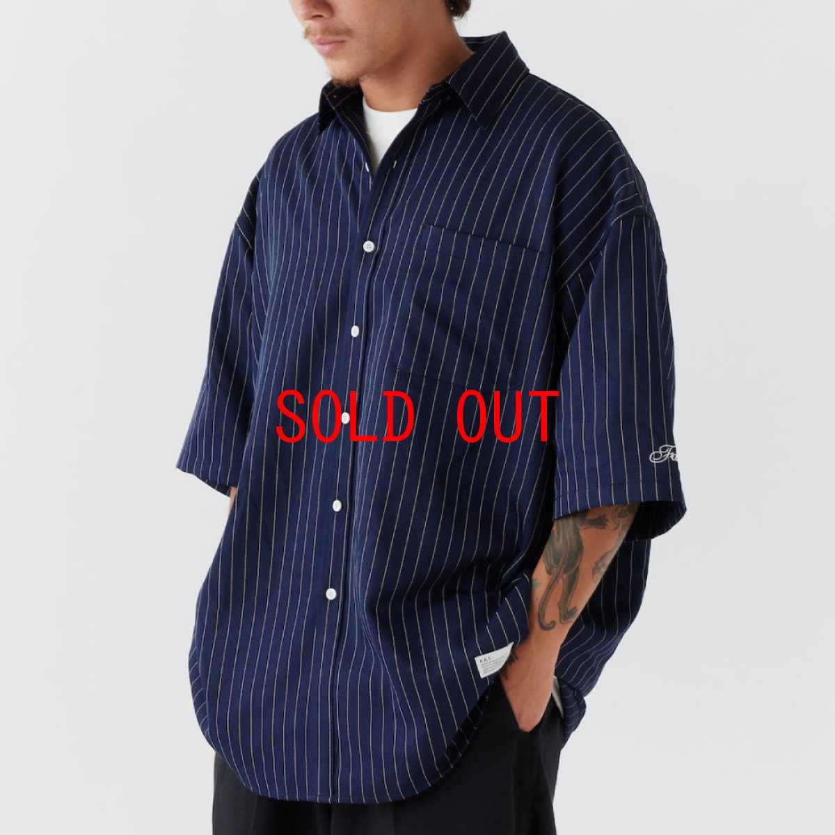 画像2: Bigpin S/S Stripe Shirt 半袖 ピンストライプ シャツ (2)