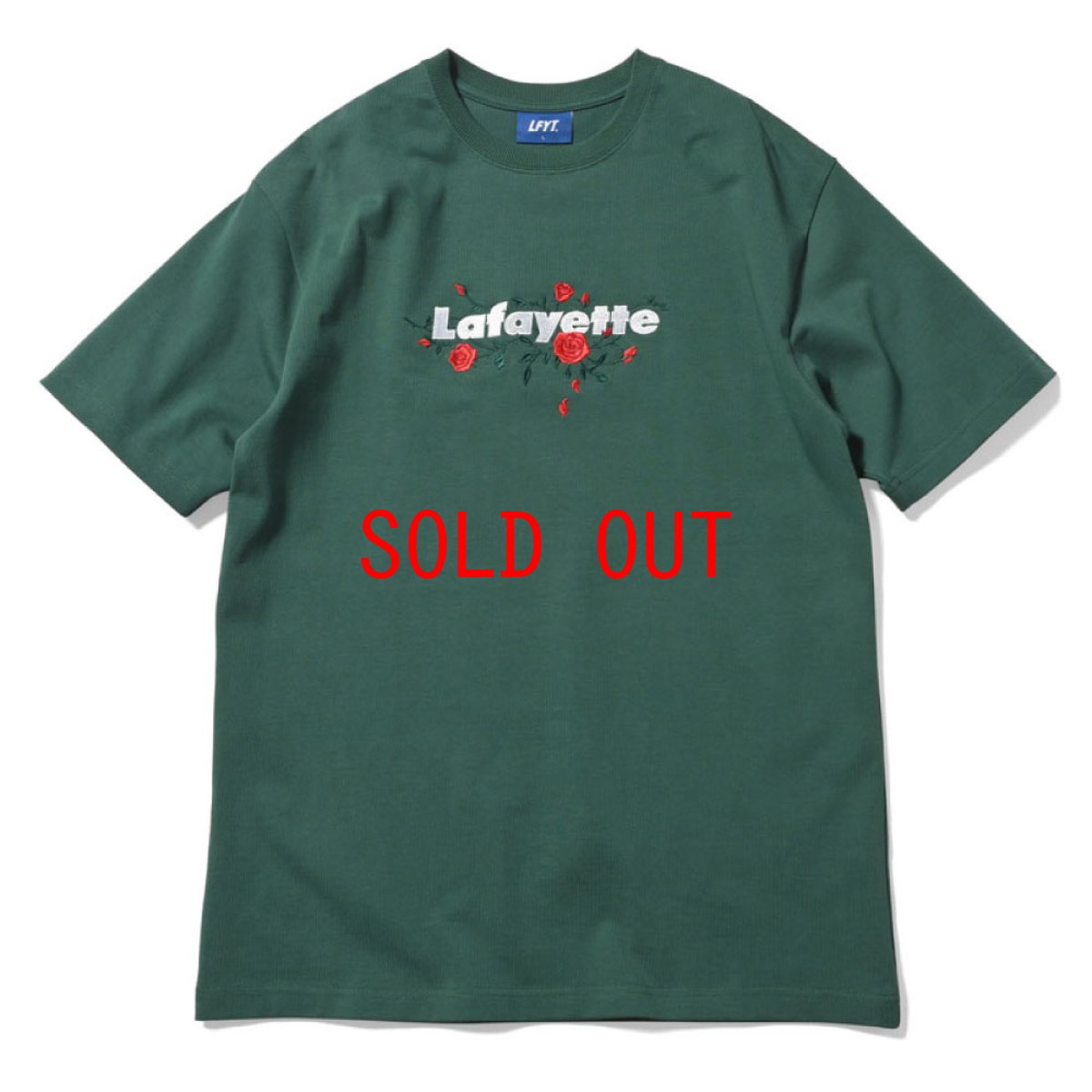 画像1: 【先行受注／沖縄限定】LFYT × Shellter フラワーロゴ刺繍Tシャツ ブラック  / Lafayette Flower Logo Tee (1)
