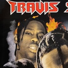 画像4: Music S/S Official Rap Tee Travis Scott Laflame Photo Black オフィシャル トラビススコット ラフレーム フォト 半袖 Tシャツ (4)