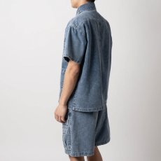 画像9: Washed Denim Island Shirt 半袖 デニム キューバ シャツ (9)