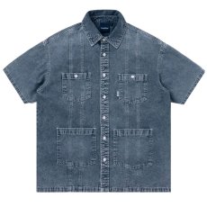 画像2: Washed Denim Island Shirt 半袖 デニム キューバ シャツ (2)