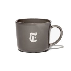 画像1: Porcelain T Logo Mug Cup White Grey マグカップ コップ (1)