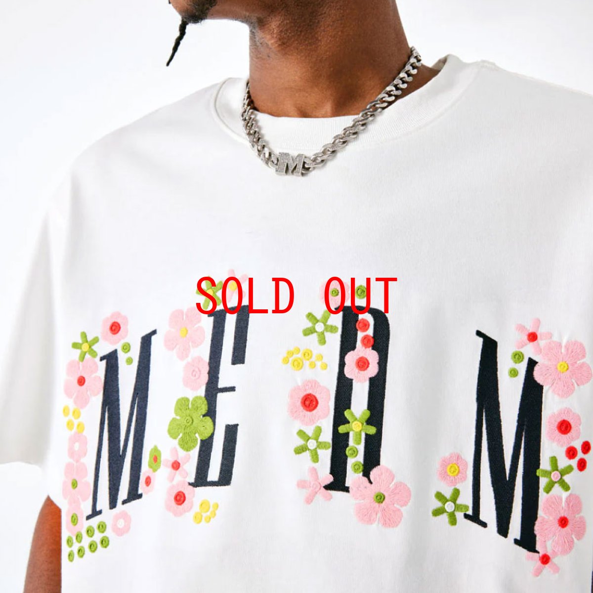 画像7: Colorful flowers embroidered S/S Tee ロゴ 半袖 Tシャツ (7)