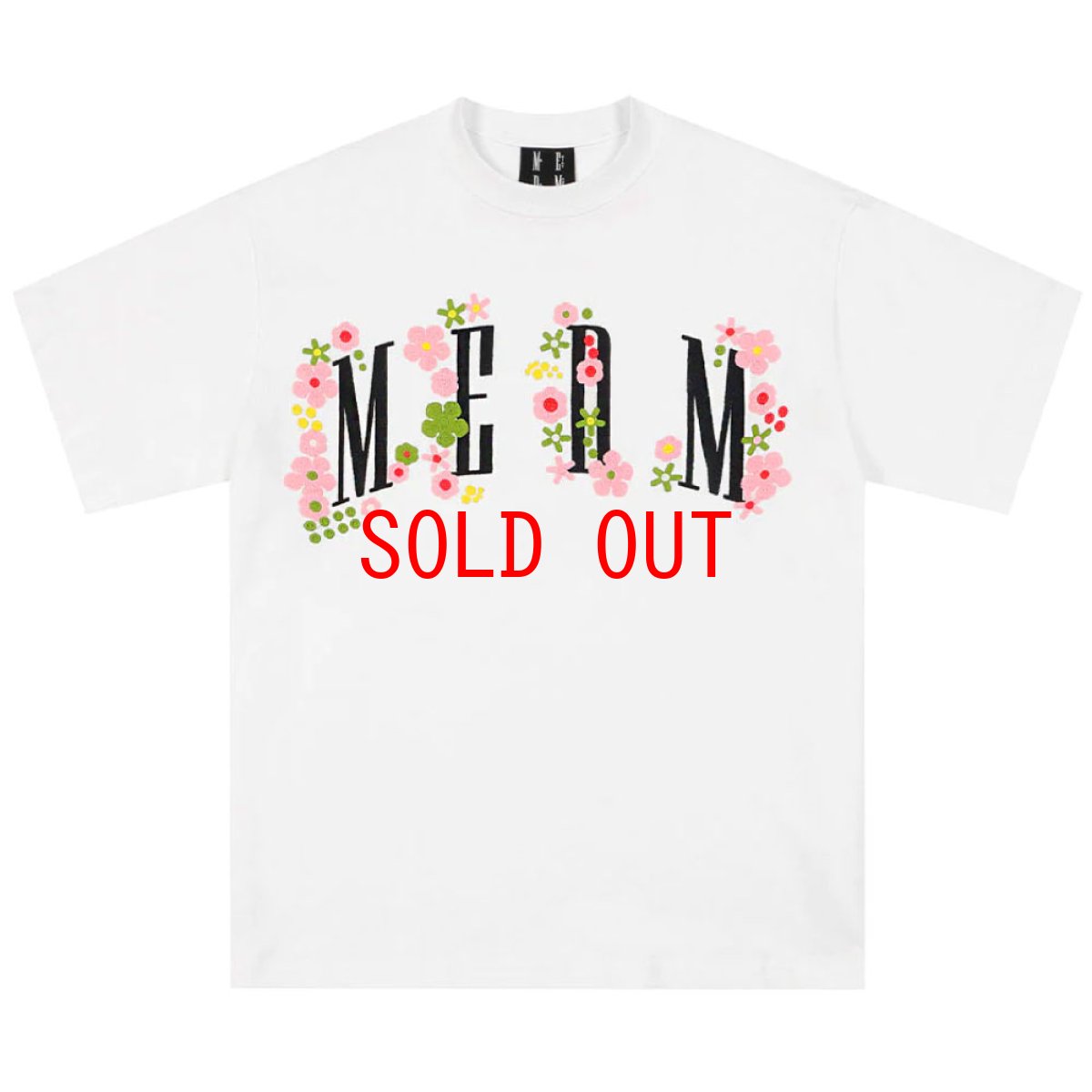 画像3: Colorful flowers embroidered S/S Tee ロゴ 半袖 Tシャツ (3)