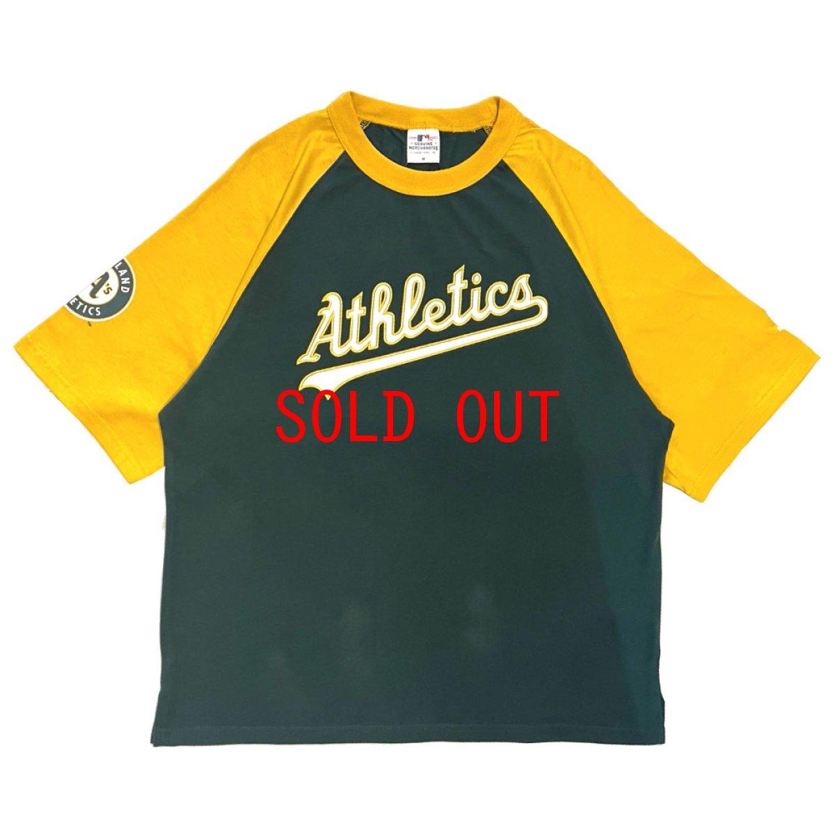 画像1: X Oakland Athletics Script Logo Raglan S/S Tee オークランド アスレチックス 半袖 ラグラン Tシャツ 公式 Official  (1)