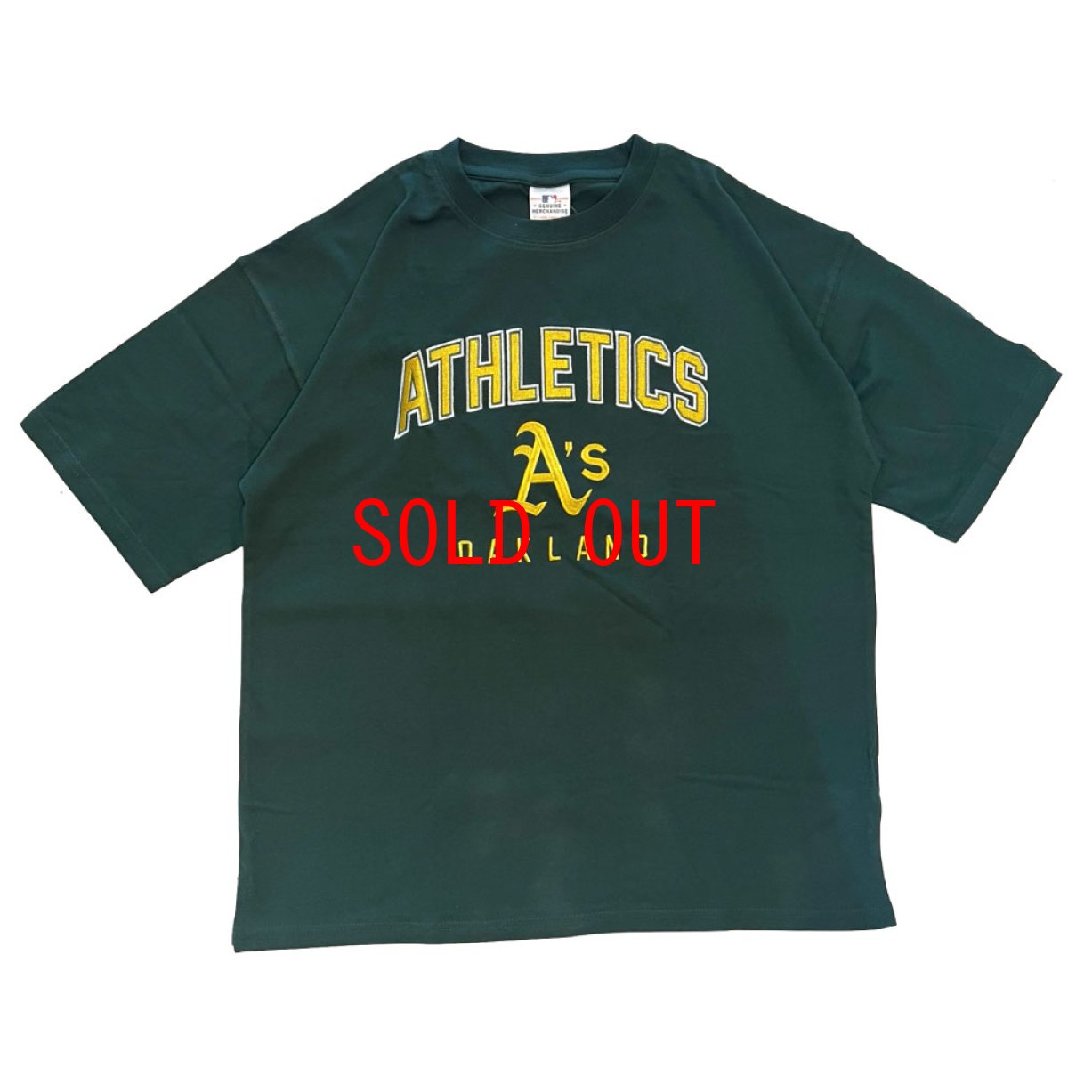 画像1: X Oakland Athletics embroidery Logo S/S Tee オークランド アスレチックス 半袖 刺繍 Tシャツ 公式 Official  (1)