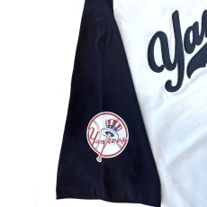 画像6: X New York Yankees Script Logo Raglan S/S Tee ニューヨーク ヤンキース 半袖 ラグラン Tシャツ 公式 Official  (6)