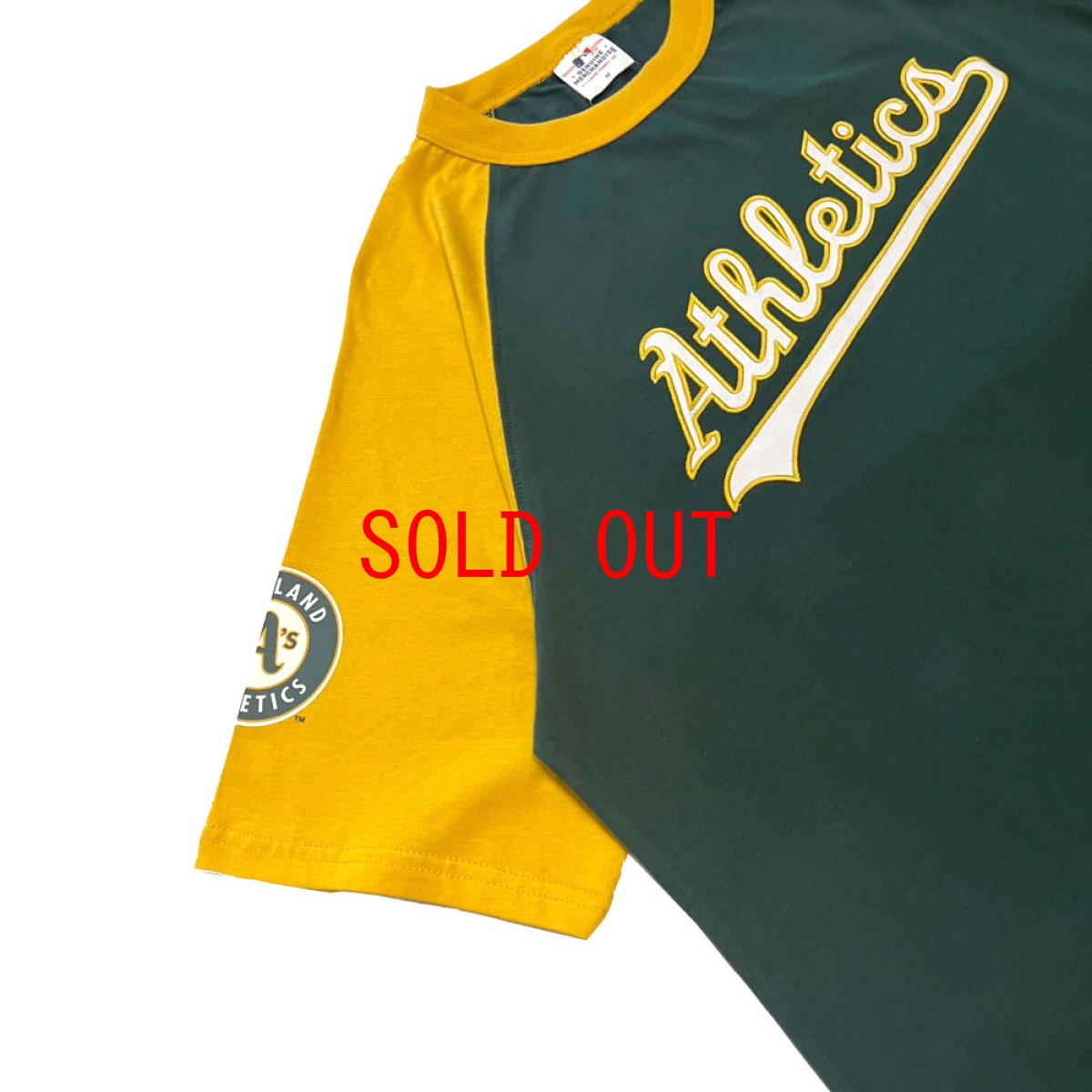 画像3: X Oakland Athletics Script Logo Raglan S/S Tee オークランド アスレチックス 半袖 ラグラン Tシャツ 公式 Official  (3)
