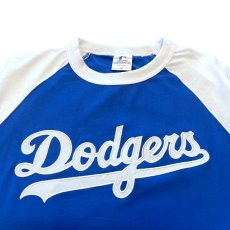 画像3: X Los Angeles Dodgers Script Logo Raglan S/S Tee ロサンゼルス ドジャース 半袖 ラグラン Tシャツ 公式 Official  (3)