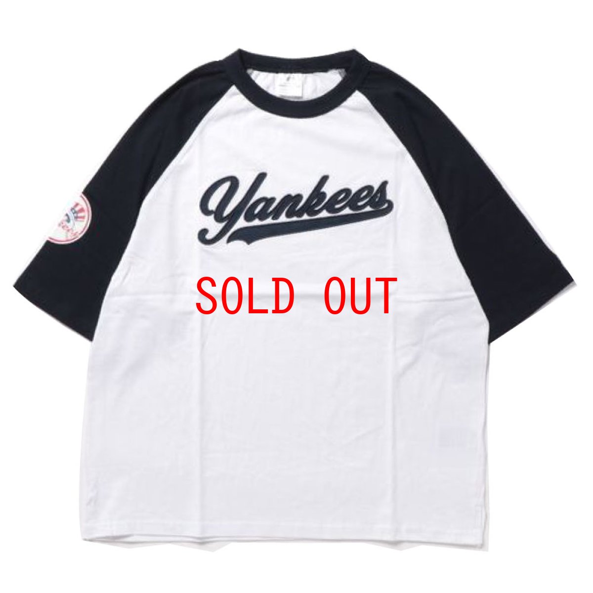 画像1: X New York Yankees Script Logo Raglan S/S Tee ニューヨーク ヤンキース 半袖 ラグラン Tシャツ 公式 Official  (1)