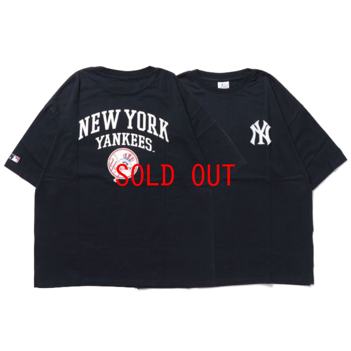 画像1: X New York Yankees Logo S/S Tee ニューヨーク ヤンキース 半袖 刺繍 Tシャツ 公式 Official  (1)