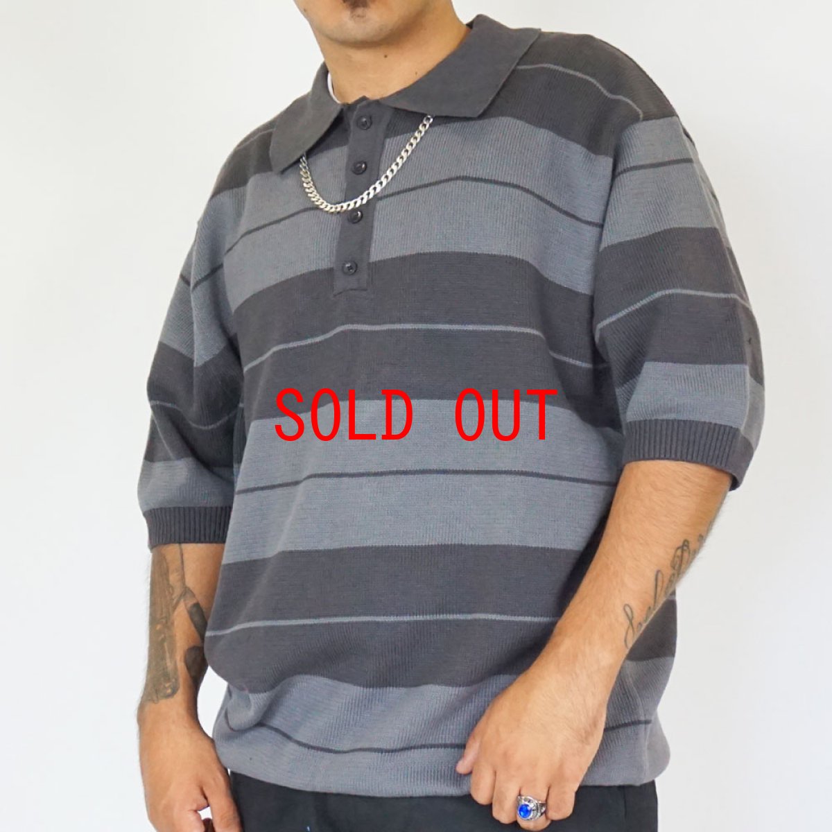 画像3: Charlie Brown S/S Knit Border Polo Shirts チャーリー ブラウン ニット ポロ シャツ (3)