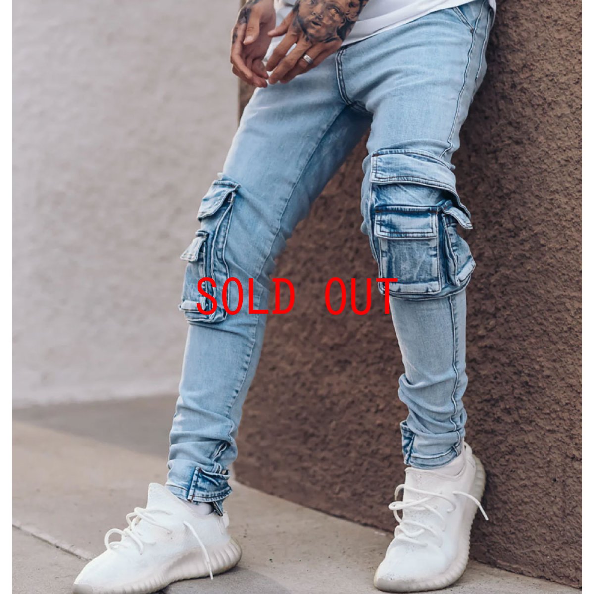 画像12: PRSTGE Zip Cargo Skinny Jeans v4 Premium Denim Pants デニム カーゴ スキニー パンツ (12)