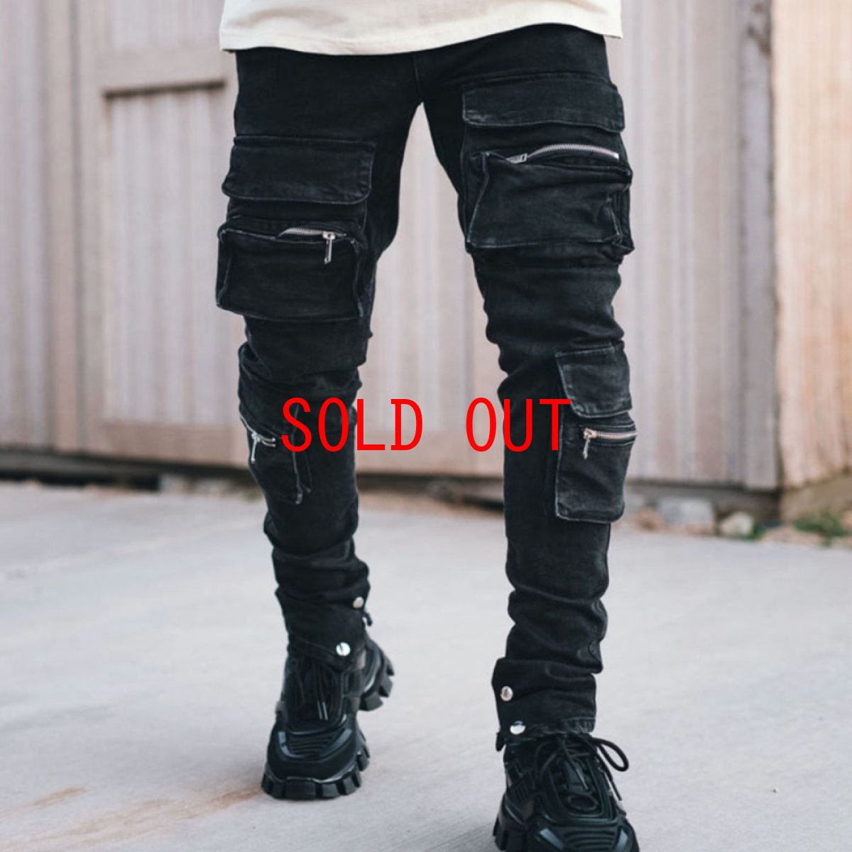 画像10: PRSTGE Zip Cargo Skinny Jeans v3 Premium Denim Pants デニム カーゴ スキニー パンツ (10)