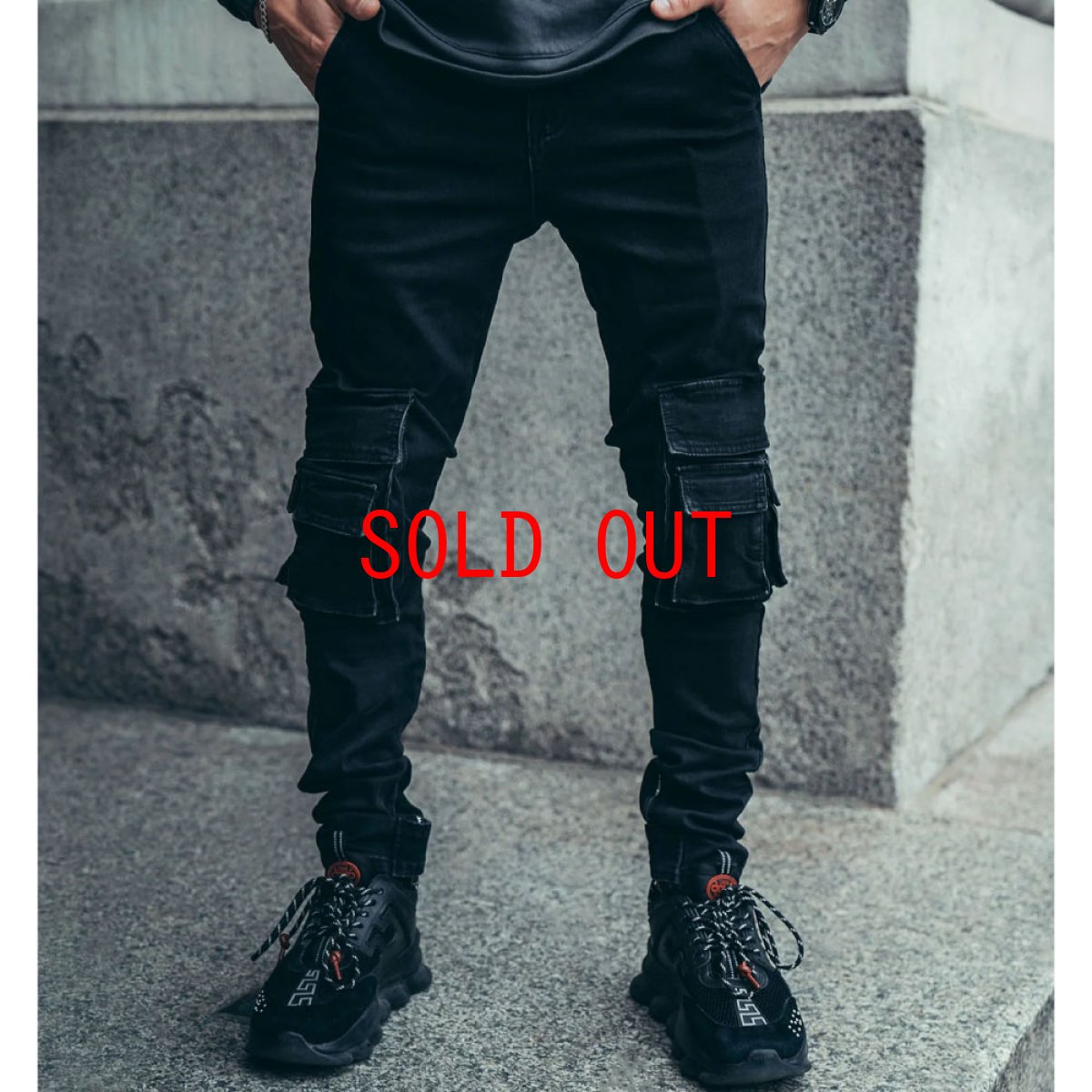 画像4: PRSTGE Zip Cargo Skinny Jeans v4 Premium Denim Pants デニム カーゴ スキニー パンツ (4)