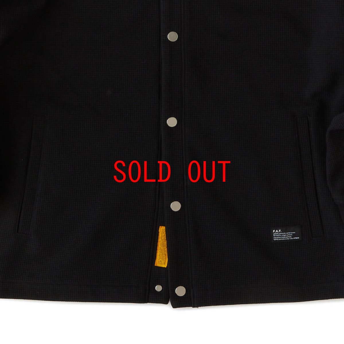 画像8: WAFFGAN Solid Waffle Cardigan Black ソリッド ワッフル スナップ カーディガン (8)