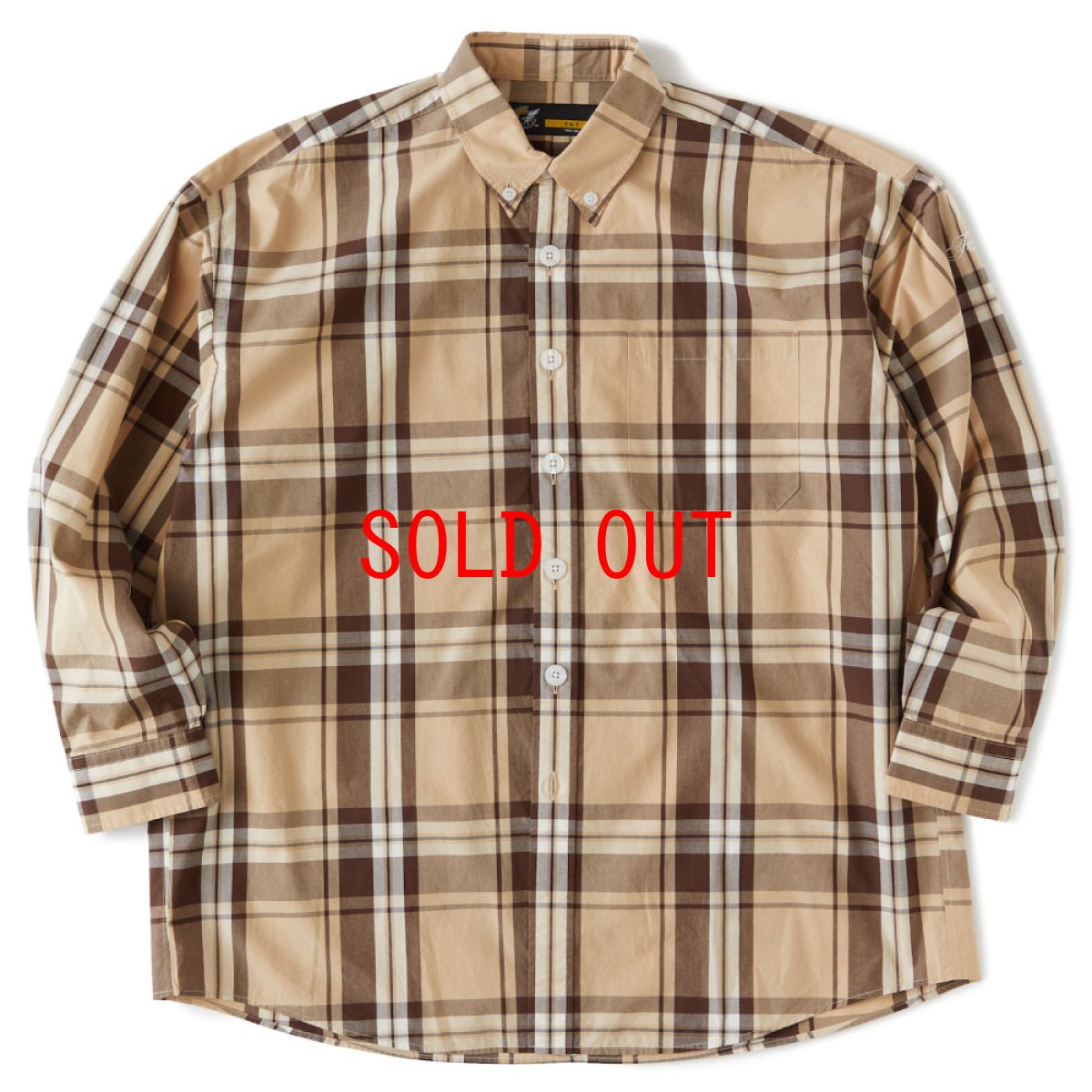 画像2: Dekachek L/S Shirt 長袖 ボタンダウン チェック シャツ Beige (2)