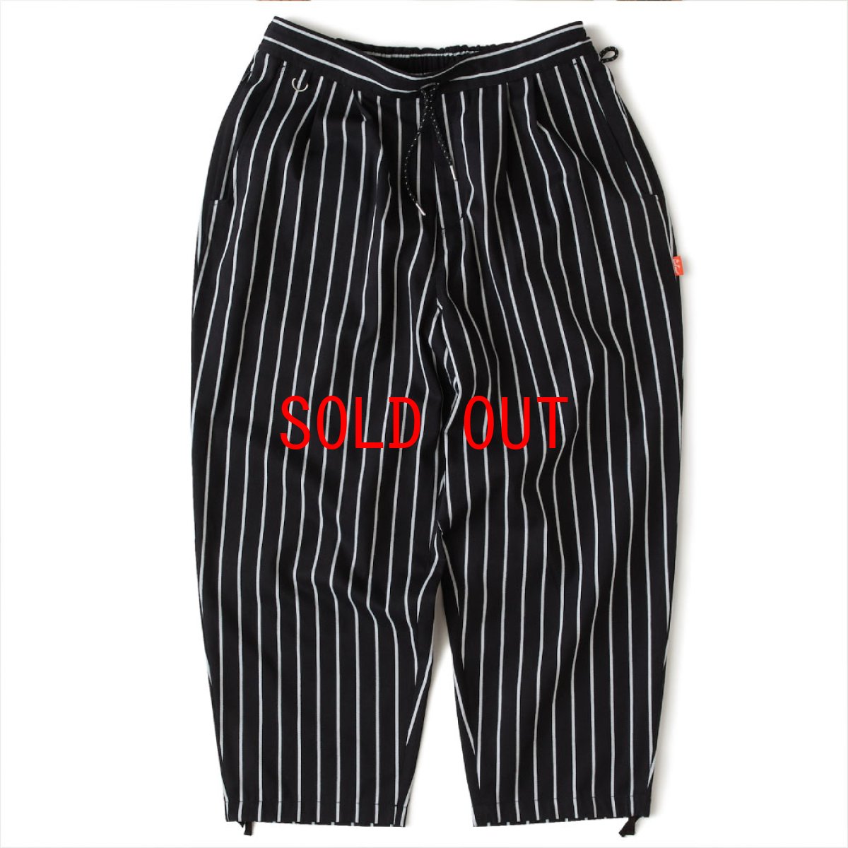 画像2: × Cookman Chefripe Relax Easy Pants Black × クックマン リラックス ストライプ イージー パンツ (2)