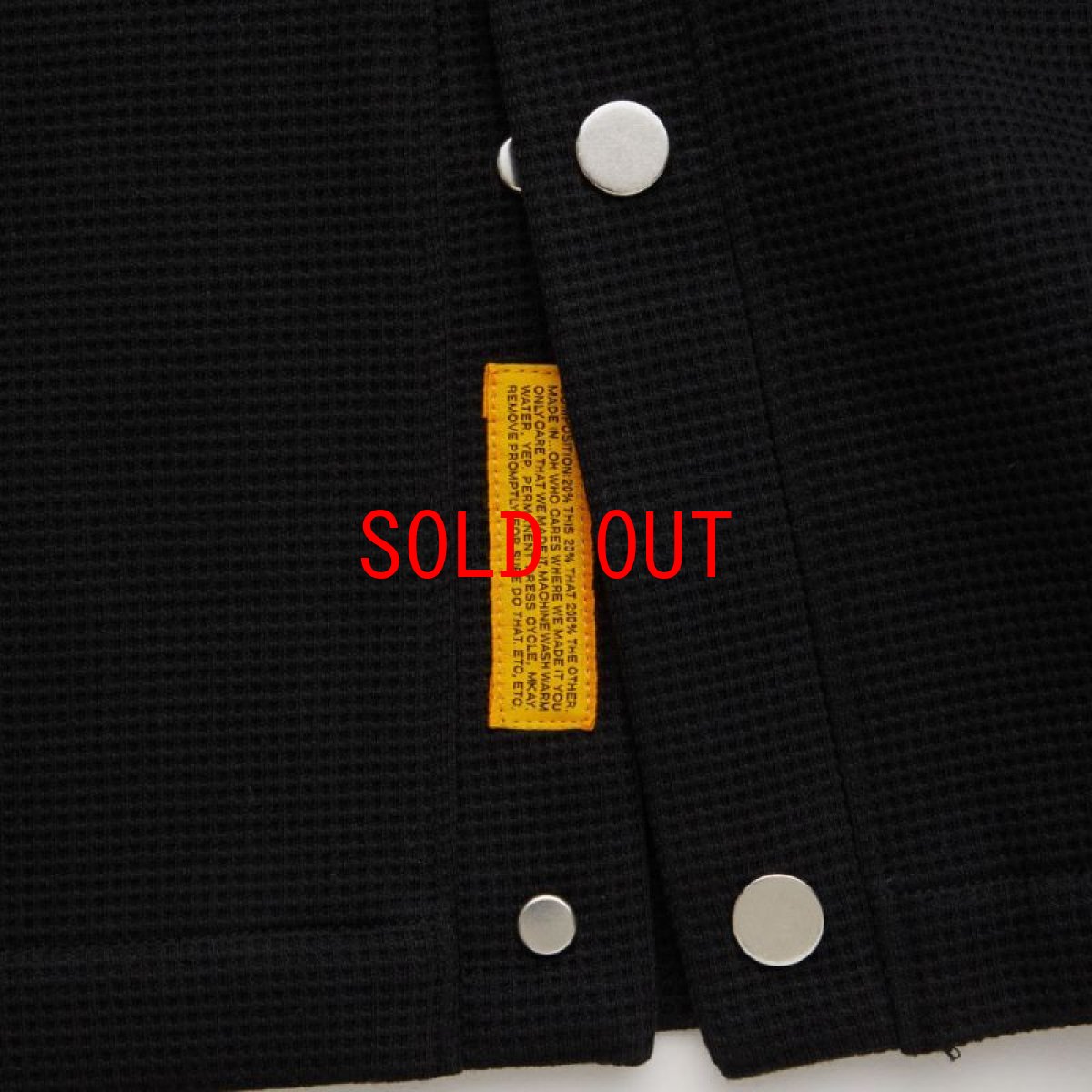 画像6: WAFFGAN Solid Waffle Cardigan Black ソリッド ワッフル スナップ カーディガン (6)