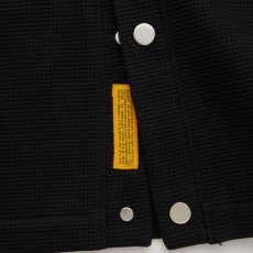 画像6: WAFFGAN Solid Waffle Cardigan Black ソリッド ワッフル スナップ カーディガン (6)