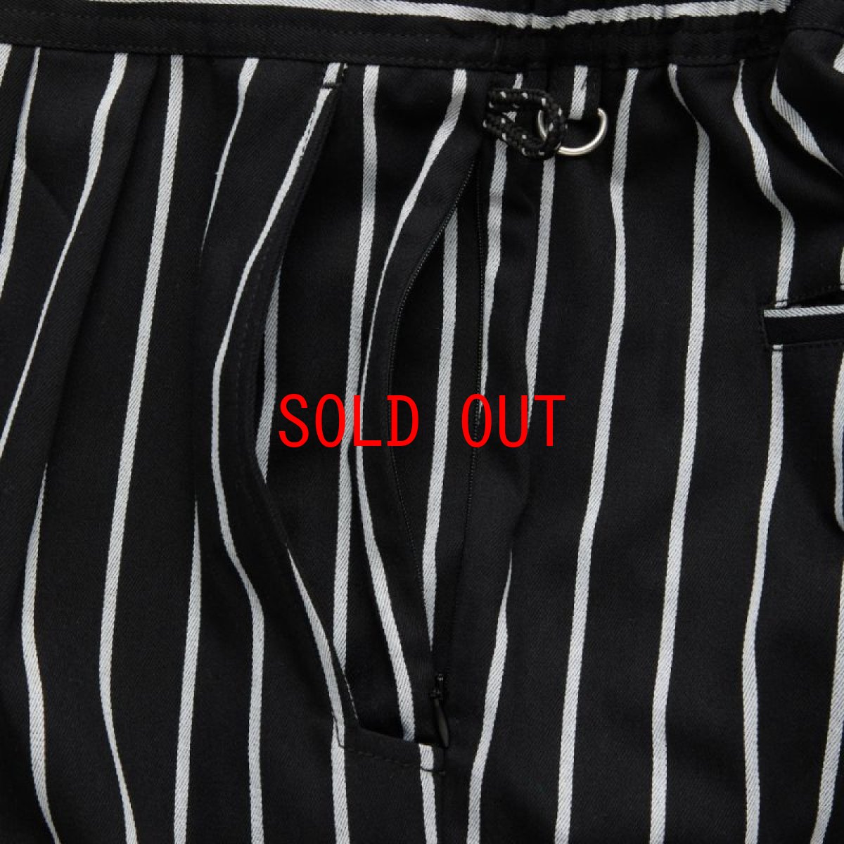 画像5: × Cookman Chefripe Relax Easy Pants Black × クックマン リラックス ストライプ イージー パンツ (5)