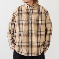 画像1: Dekachek L/S Shirt 長袖 ボタンダウン チェック シャツ Beige (1)