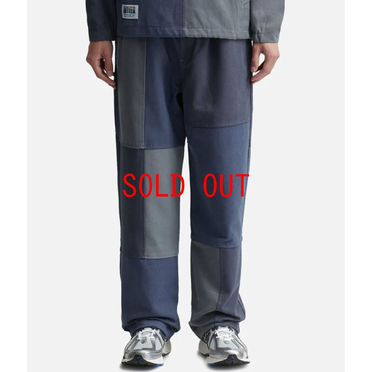 画像4: Washed Canvas Patchwork Pants Navy ウォッシュ キャンバス パッチワーク パンツ (4)